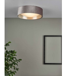 Lampa tavan Nysa 2 Light Flush Velvet Mink Shade 40cm