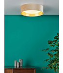 Lampa tavan Nysa 2 Light Flush Velvet Taupe Shade 40cm