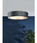Lampa tavan Nysa 3 Light Flush Velvet Dark Grey Shade 60cm