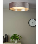 Lampa tavan Nysa 3 Light Flush Velvet Mink Shade 60cm