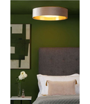 Lampa tavan Nysa 3 Light Flush Velvet Taupe Shade 60cm