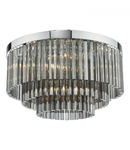 Lampa tavan Logan 5 Light Flush Polished Chrome Smoked Glass