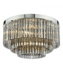 Lampa tavan Logan 5 Light Flush Polished Chrome Smoked Glass