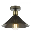 Lampa tavan Jalen 1 Light Flush Graphite Antique Brass