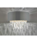 Lampa tavan Halle 4 Light Flush Grey Shade Crystal