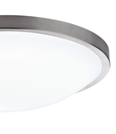 Lampa tavan Dover Bathroom Flush Satin Chrome White Acrylic IP44