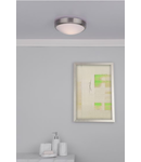 Lampa tavan Dover Bathroom Flush Satin Chrome White Acrylic IP44