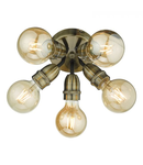 Lampa tavan Yao 5 Light Flush Antique Brass