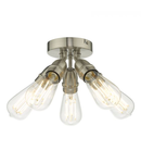 Lampa tavan Yao 5 Light Flush Satin Nickel