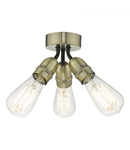 Lampa tavan Yao 3 Light Flush Antique Brass