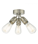 Lampa tavan Yao 3 Light Flush Satin Nickel