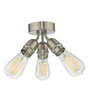 Lampa tavan Yao 3 Light Flush Satin Nickel