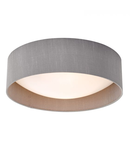 Lampa tavan Nysa 2 Light Flush Grey Faux Silk 40cm