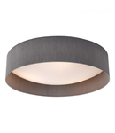 Lampa tavan Nysa 3 Light Flush Grey Faux Silk 60cm