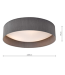 Lampa tavan Nysa 3 Light Flush Grey Faux Silk 60cm