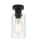 Lampa tavan Miu 1 Light Flush Matt Black Glass