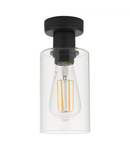 Lampa tavan Miu 1 Light Flush Matt Black Glass