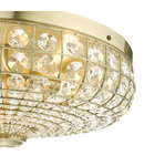 Lampa tavan Asmara 5 Light Flush Antique Brass Crystal