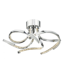 Lampa tavan Zya 5lt Flush Polished Chrome & Crystal LED