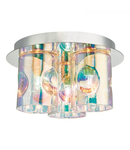 Lampa tavan Inter 3 Light Flush Pol Chrome & Iridised Glass