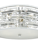 Lampa tavan Seville 3 Light Flush Polished Chrome Crystal With Diffuser