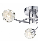 Lampa tavan Seattle 3 Light Flush Satin Chrome Glass