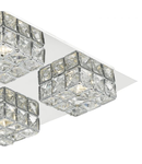 Lampa tavan Imogen LED flush glass faceted squares Polished Chrome frame