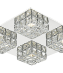 Lampa tavan Imogen LED flush glass faceted squares Polished Chrome frame