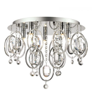 Lampa tavan Evangeline 5 Light Flush Polished Chrome & Crystal