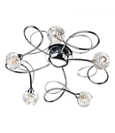 Lampa tavan Zelda 5 Light Flush Polished Chrome Glass