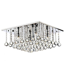 Lampa tavan Abacus 5 Light Flush Polished Chrome Crystal