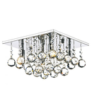 Lampa tavan Abacus 4 Light Flush Polished Chrome Crystal