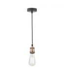 Lampa suspendata Waco 1 Light E27 Suspension Antique Copper Matt Black