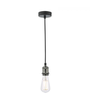 Lampa suspendata Waco 1 Light E27 Suspension Black Chrome Matt Black