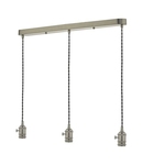 Lampa suspendata 3 Light Bar Suspension Antique Chrome With Grey Cable