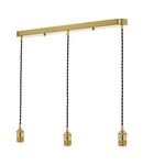 Lampa suspendata 3 Light Bar Suspension Brass With Black Cable