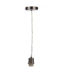 Lampa suspendata 1 Light Antique Chrome E27 Suspension With Clear Cable