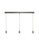 Lampa suspendata 3 Light Satin Chrome E27 Suspension With Clear Cable