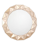 Oglinda Cetara Round Rose Gold 3D Border Mirror 80cm