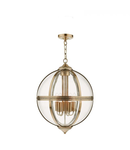 Lampa suspendata Vanessa 5 Light Lantern Antique Brass Glass