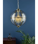 Lampa suspendata Vanessa 5 Light Lantern Antique Brass Glass