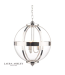 Lampa suspendata Laura Ashley Odiham 3 Light Pendant Polished Nickel Glass