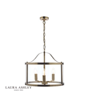 Lampa suspendata Laura Ashley Harrington 3lt Pendant Antique Brass Glass