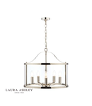 Lampa suspendata Laura Ashley Harrington 5lt Pendant Polished Nickel Glass