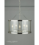 Lampa suspendata Laura Ashley Harrington 5lt Pendant Polished Nickel Glass