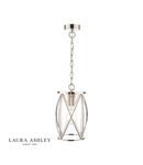 Lampa suspendata Laura Ashley Beckworth Lantern Polished Nickel Glass