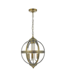 Lampa suspendata Vanessa 3 Light Pendant Antique Brass And Clear