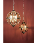 Lampa suspendata Vanessa 3 Light Pendant Antique Brass And Clear