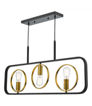 Lampa suspendata Ryota 3 Light Bar Pendant Satin Black Antique Gold