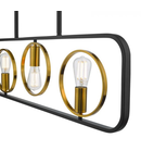 Lampa suspendata Ryota 3 Light Bar Pendant Satin Black Antique Gold